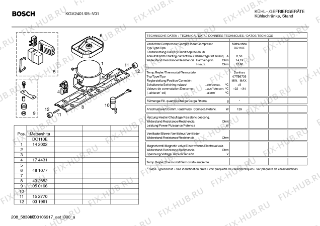 Схема №1 KG24V3F1 с изображением Испаритель для холодильника Bosch 00471177