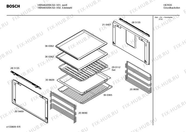 Схема №2 HBN4620SK с изображением Инструкция по эксплуатации для плиты (духовки) Bosch 00528268