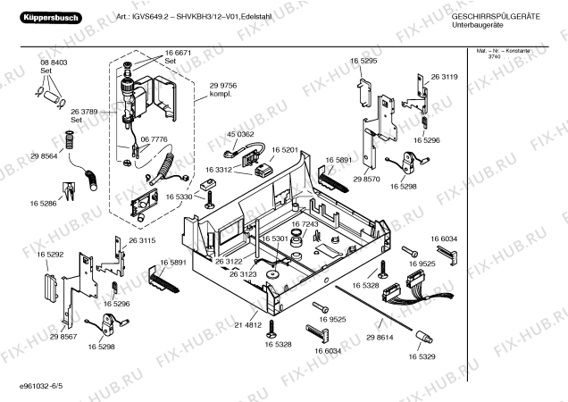Взрыв-схема посудомоечной машины Kueppersbusch SHVKBH3 IGVS649.3 - Схема узла 05