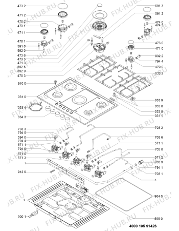 Схема №1 BDK75DRBNA (F103014) с изображением Поверхность для плиты (духовки) Indesit C00398090