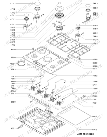 Взрыв-схема плиты (духовки) Whirlpool BDK75DRBNA (F103014) - Схема узла