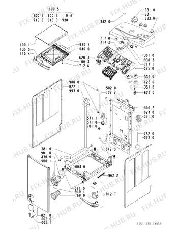 Схема №1 AWA 5305 с изображением Декоративная панель для стиралки Whirlpool 481245215652