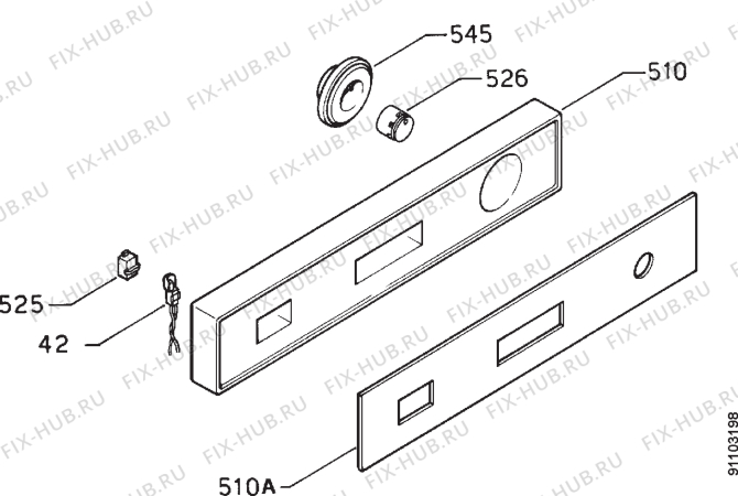 Взрыв-схема посудомоечной машины Zanussi ID9406W - Схема узла Command panel 037