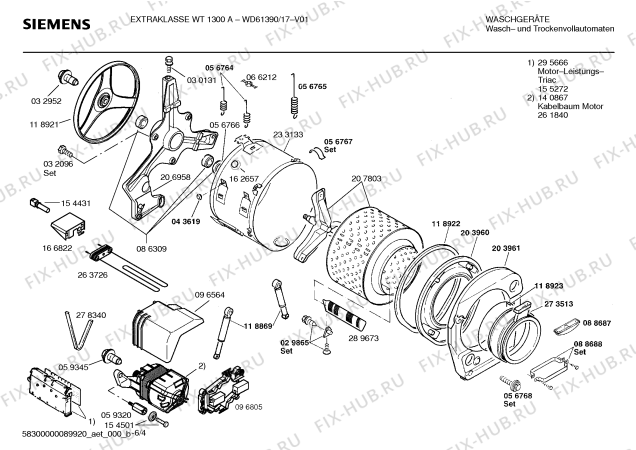 Схема №3 WD61390 EXTRAKLASSE WT1300A с изображением Ручка для стиралки Siemens 00481614