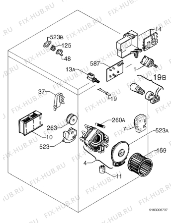 Взрыв-схема сушильной машины Privileg 166608_10483 - Схема узла Electrical equipment 268