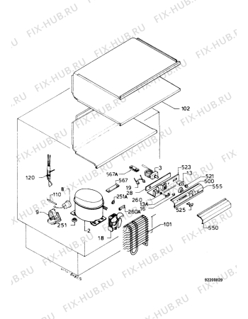 Взрыв-схема холодильника Alno AGU6111IW - Схема узла Freezer cooling system