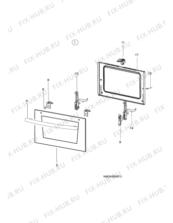 Взрыв-схема комплектующей Electrolux EKE 6248 - Схема узла H10 Main Oven Door (large)