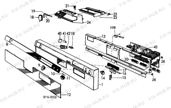 Взрыв-схема посудомоечной машины Unknown BW322 - Схема узла W10 Panel