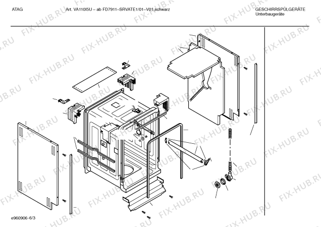 Взрыв-схема посудомоечной машины Atag SRVATE1 - Схема узла 03