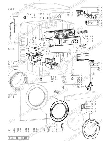 Схема №2 AWV 068/3 с изображением Декоративная панель для стиралки Whirlpool 481245213398