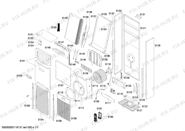 Схема №1 B1ZKA24104 с изображением Болт для сплит-системы Siemens 00421091