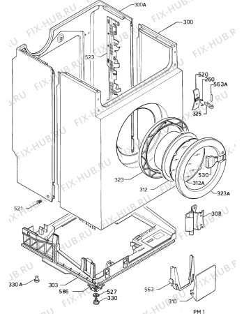 Взрыв-схема стиральной машины Zanussi WD822V - Схема узла Cabinet + armatures