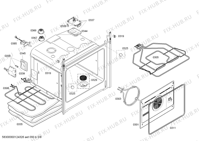 Взрыв-схема плиты (духовки) Bosch HBN780751 - Схема узла 03