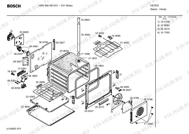 Взрыв-схема плиты (духовки) Bosch HSN992NEU - Схема узла 04