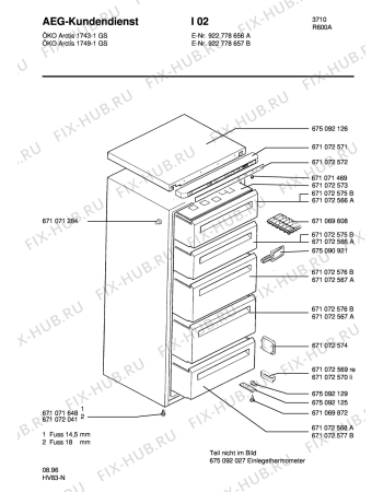 Схема №1 ARC1743-1 GS с изображением Сосуд для холодильника Aeg 8996710725756