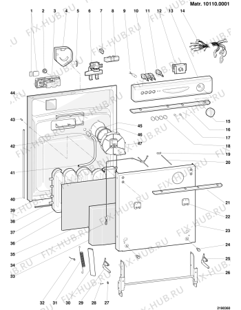 Взрыв-схема посудомоечной машины Ariston LSV62BK (F024986) - Схема узла