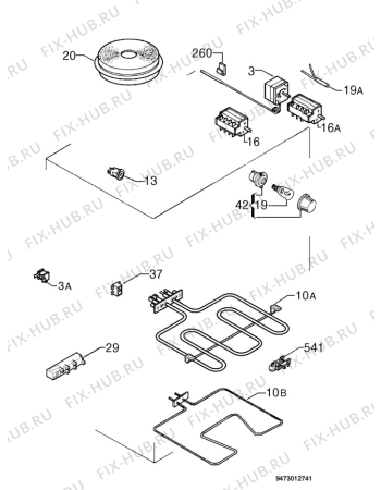 Взрыв-схема плиты (духовки) Zanussi ZCG603LW - Схема узла Electrical equipment 268