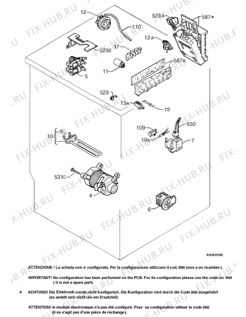 Взрыв-схема стиральной машины Zanussi WD1010 - Схема узла Electrical equipment 268