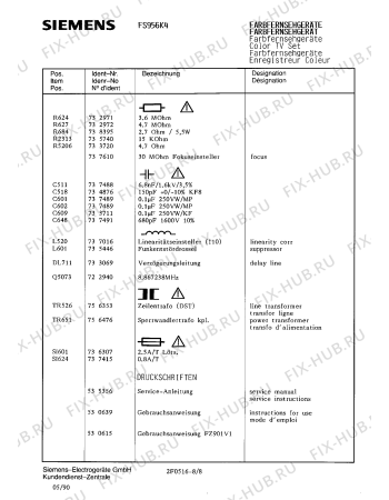 Схема №2 FS956K4 с изображением Инструкция по эксплуатации для жк-телевизора Siemens 00530639