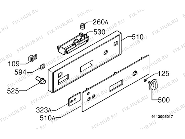 Взрыв-схема посудомоечной машины Ebd ESP4240E - Схема узла Command panel 037