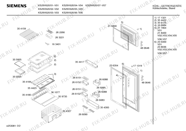 Схема №2 KS39V620 с изображением Инструкция по эксплуатации для холодильника Siemens 00529920