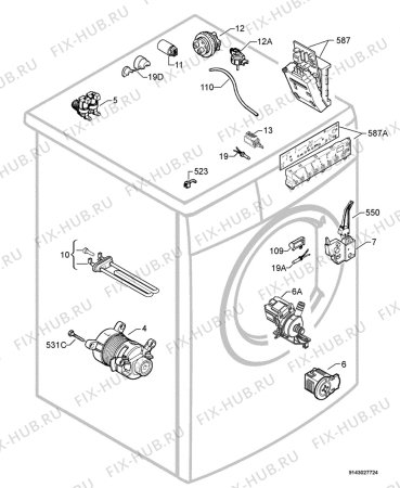 Взрыв-схема стиральной машины Zanussi ZWF1437W - Схема узла Electrical equipment 268