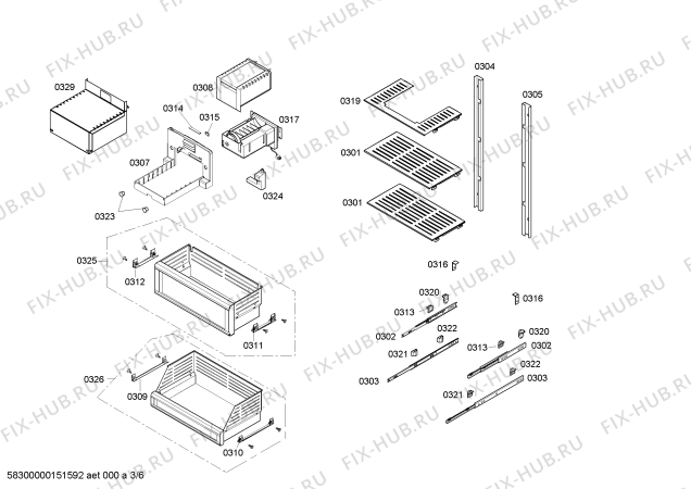 Схема №2 RF463202 с изображением Крышка для холодильной камеры Bosch 00684384