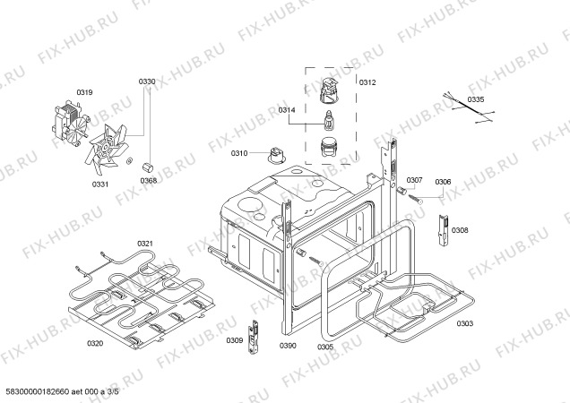 Схема №4 HBA23BN61 H.bosch.2D.BN1_nost.AC.f_glass.negro с изображением Передняя часть корпуса для плиты (духовки) Bosch 00701362