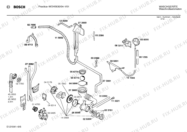 Взрыв-схема стиральной машины Bosch WOH5630, PRACTICA - Схема узла 06
