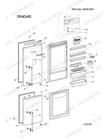 Взрыв-схема холодильника Hotpoint-Ariston SBDH2022FHA (F071293) - Схема узла