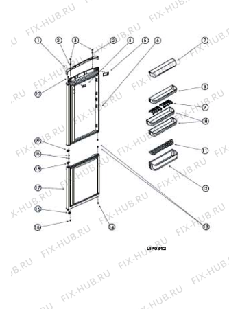 Взрыв-схема холодильника Hotpoint-Ariston RMBA2185LX (F048636) - Схема узла