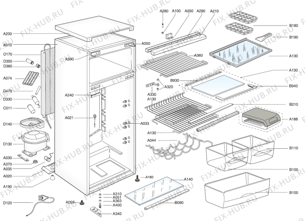 Взрыв-схема холодильника Gorenje RF2816 (170563, GDX28H) - Схема узла 06