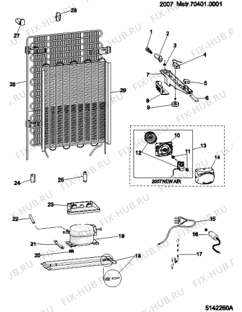 Взрыв-схема холодильника Ariston MTM1523V (F036452) - Схема узла