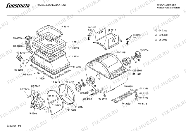 Схема №1 CV44440 CV4444 с изображением Вкладыш в панель для стиральной машины Bosch 00088373