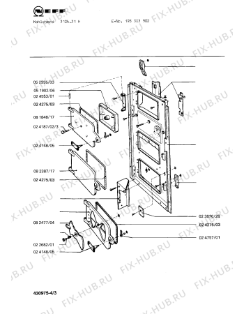 Взрыв-схема плиты (духовки) Neff 195303902 3104.31H - Схема узла 03