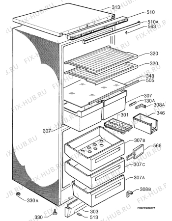 Взрыв-схема холодильника Privileg 026028_4789 - Схема узла Housing 001