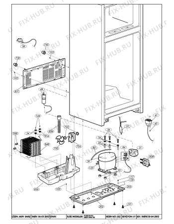 Взрыв-схема холодильника Beko BEKO NDP 9310 HCA (6051487182) - COMPRESSOR ASSY  B-930