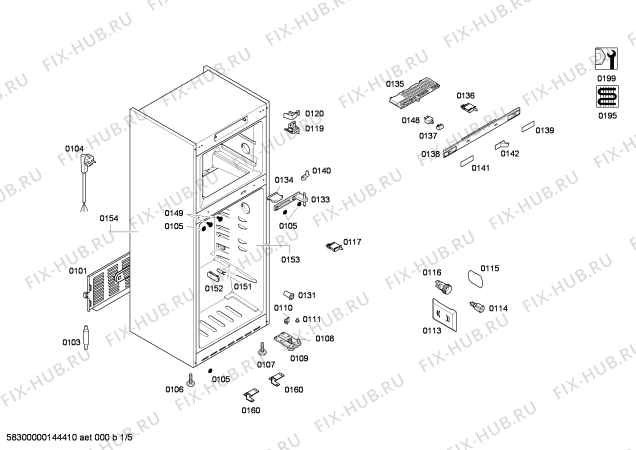 Схема №2 KDN46AI15N с изображением Крышка для холодильника Bosch 00670101