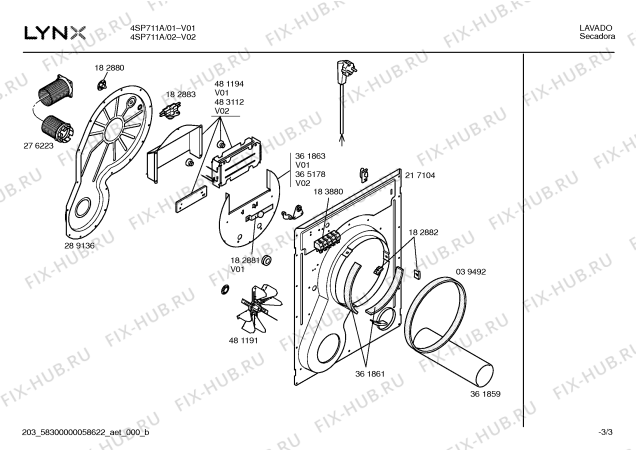 Схема №1 3SP817B с изображением Инструкция по эксплуатации для сушильной машины Bosch 00528467