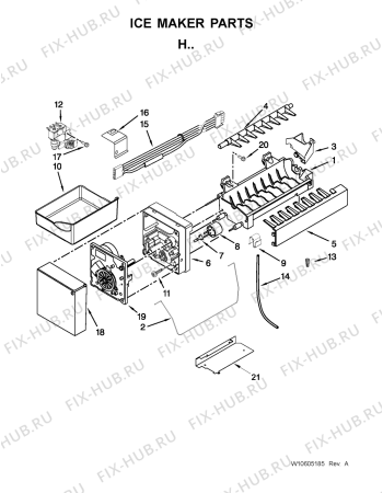 Схема №2 KRFC 9016 с изображением Запчасть для холодильника Whirlpool 482000014833