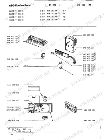 Взрыв-схема посудомоечной машины Aeg FAV865 IGA SPR - Схема узла Electrical equipment