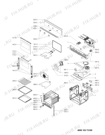 Схема №1 OV B41 W 401.451.76 с изображением Дверь (стекло) духовки для электропечи Whirlpool 480121100076