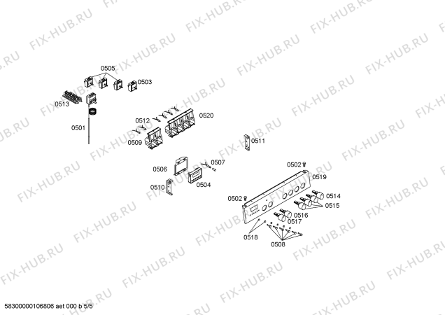 Схема №1 P1HCB48552 с изображением Стеклокерамика для плиты (духовки) Bosch 00242799