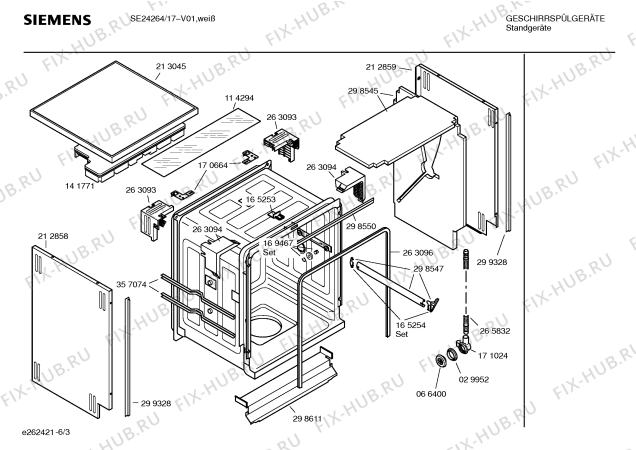 Взрыв-схема посудомоечной машины Siemens SE24264 - Схема узла 03