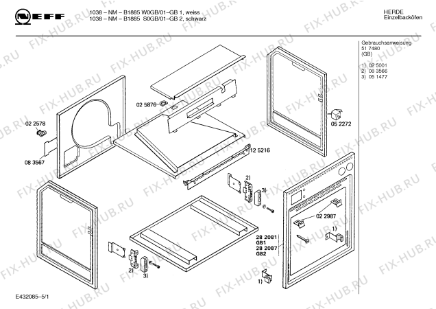 Схема №2 B1885W0GB 1038NM с изображением Ручка управления духовкой для плиты (духовки) Bosch 00065091