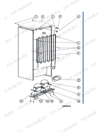 Взрыв-схема холодильника Hotpoint-Ariston RMBA2185LX (F048636) - Схема узла