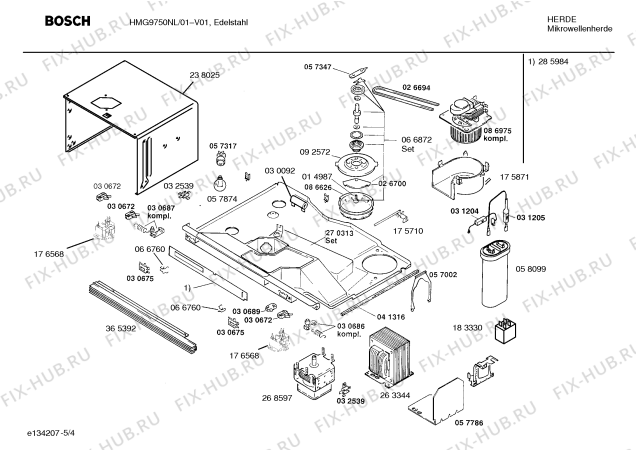 Взрыв-схема микроволновой печи Bosch HMG9750NL - Схема узла 04