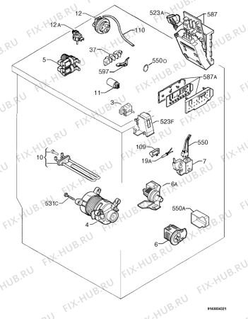 Взрыв-схема стиральной машины Electrolux EWF890 - Схема узла Electrical equipment 268