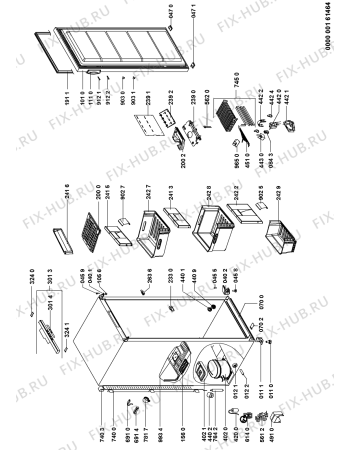 Схема №1 BA 195 SA+ с изображением Часть корпуса для холодильной камеры Whirlpool 480132101912