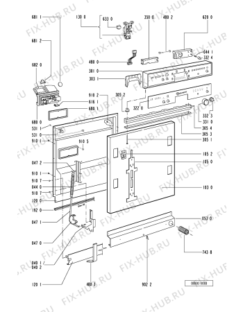 Схема №1 GSI 4875 CTW-WS с изображением Панель для посудомоечной машины Whirlpool 481245370151